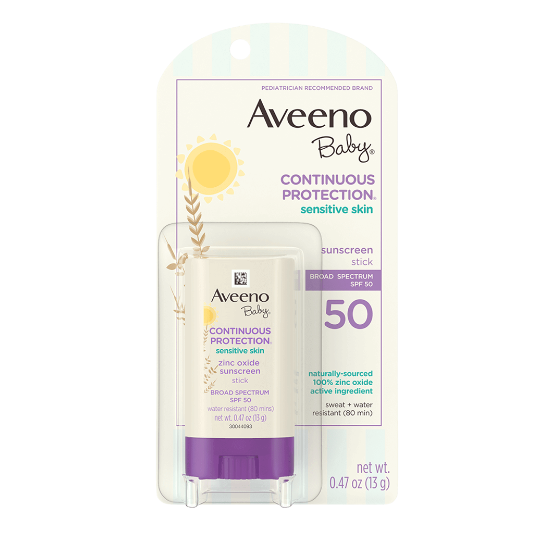 Aveeno - Baby Continuous Protection® Sensitive Skin Face Stick with Broad Spectrum SPF50 13 Grams