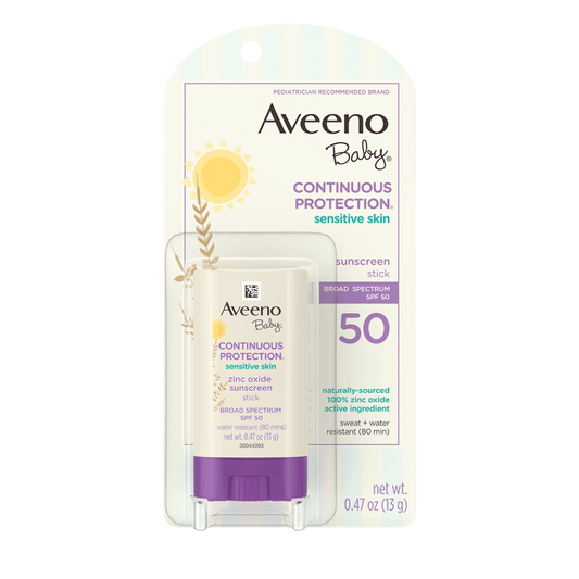 Aveeno - Baby Continuous Protection® Sensitive Skin Face Stick with Broad Spectrum SPF50 13 Grams