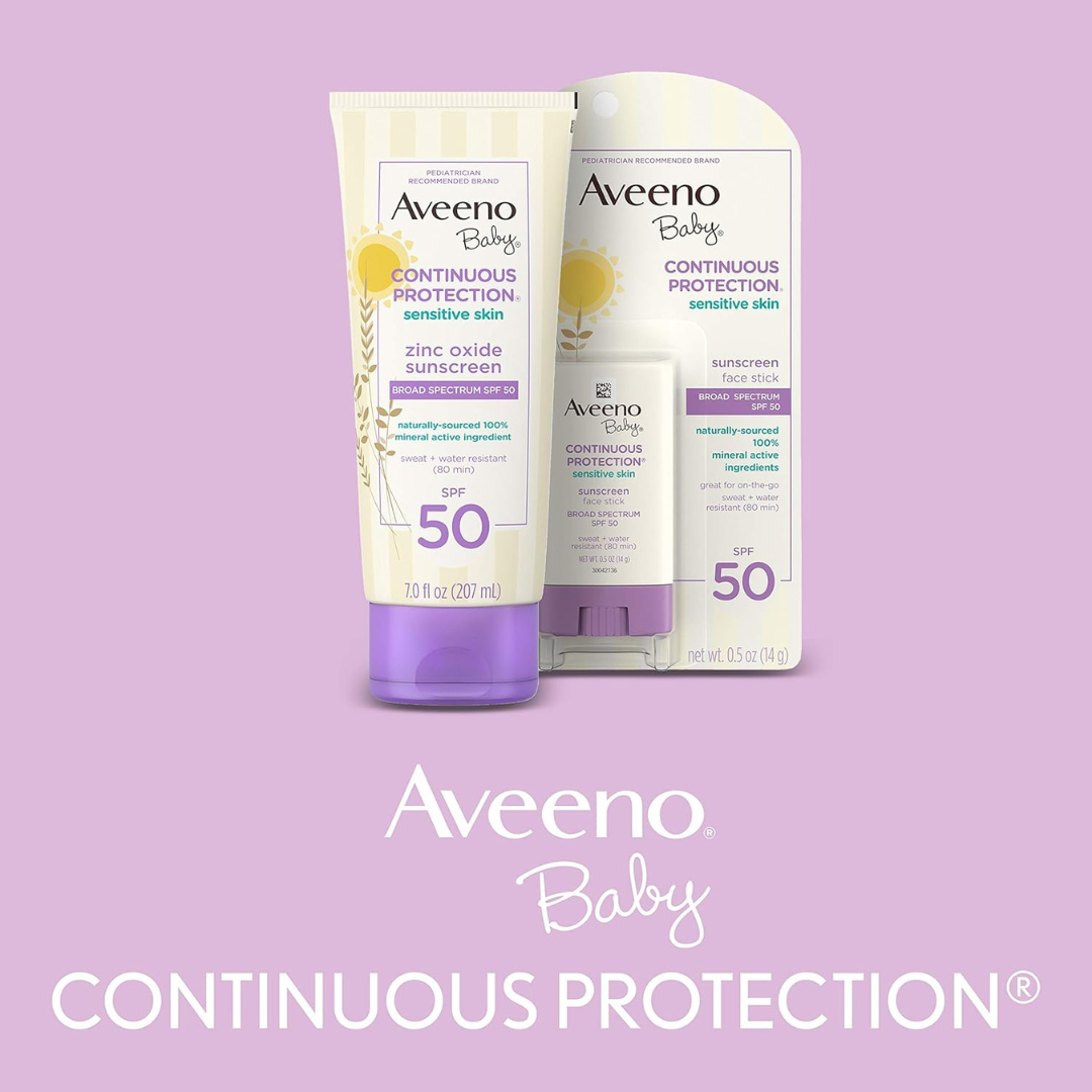 Aveeno - Baby Continuous Protection® Sensitive Skin Face Stick with Broad Spectrum SPF50 13 Grams